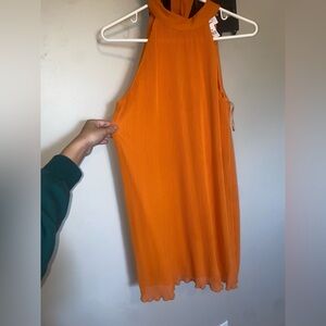 Orange Sleeveless Mini Dress